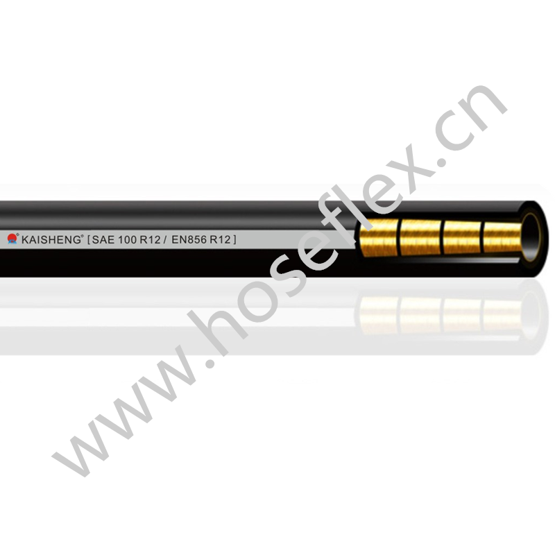 R12 Fleksibel højtryks hydraulisk gummi tekstilflettet slange på gravemaskinen og afbryderen