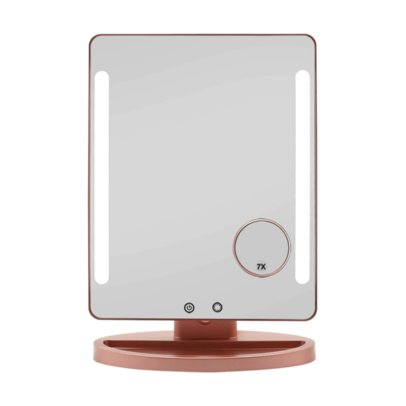LED soveværelses makeup spejl med dæmpningslys 5X 7X forstørrelsespejl