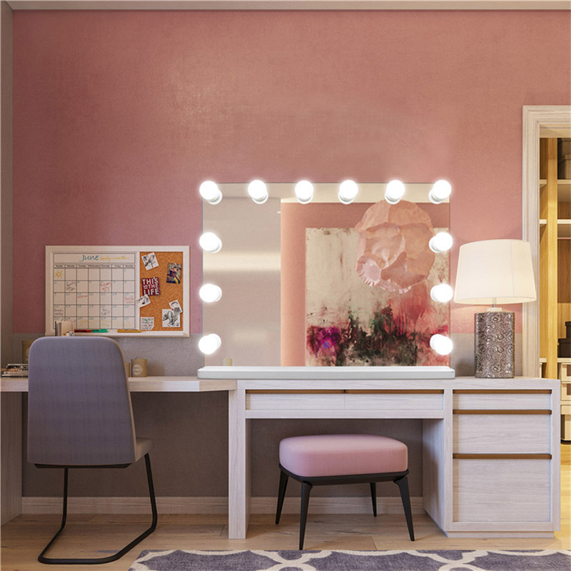 MDF Base Hollywood LED Vanity Spejl Light Kit med Light Bumbls