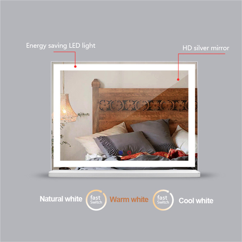 Rør ved skærmmakeup Vanity Dress Table Lighted Mirror