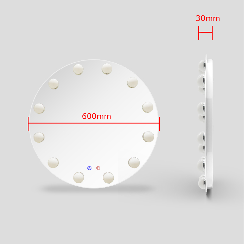 Rund Shape Desktop Style Illoyeret objekt Hollywood Vanity Mirror