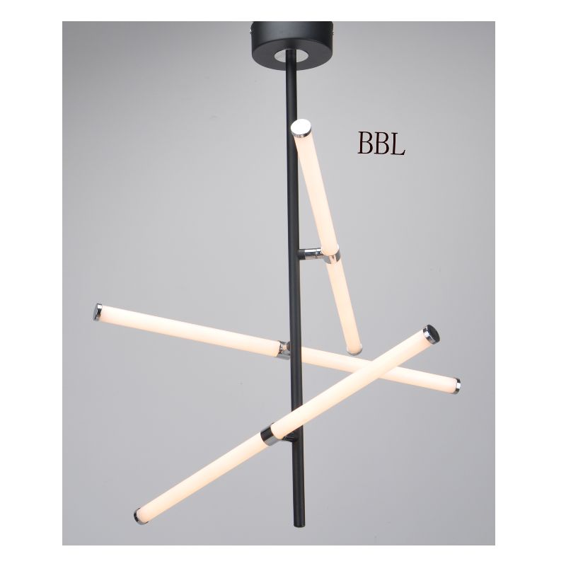 LED pendellampe med 3 stk drejeligt akrylrør og uden skygge