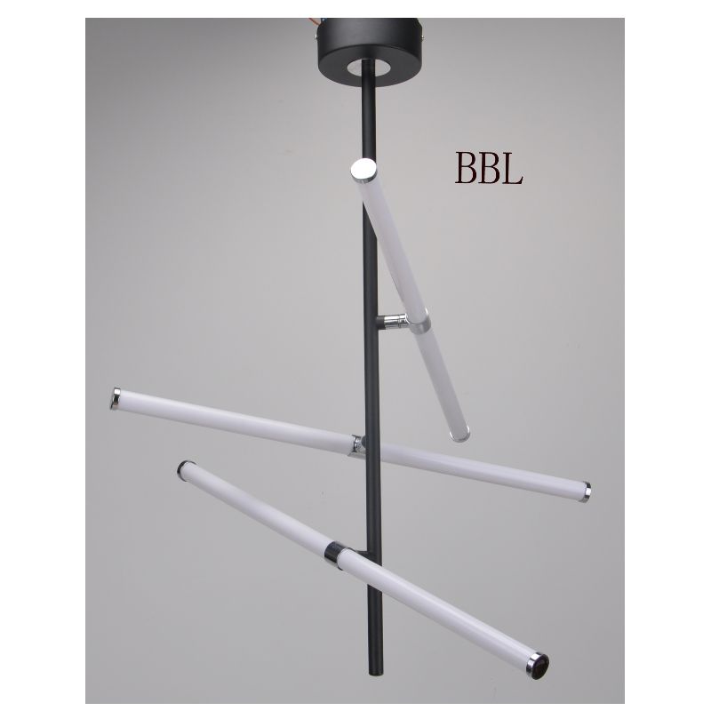 LED pendellampe med 3 stk drejeligt akrylrør og uden skygge