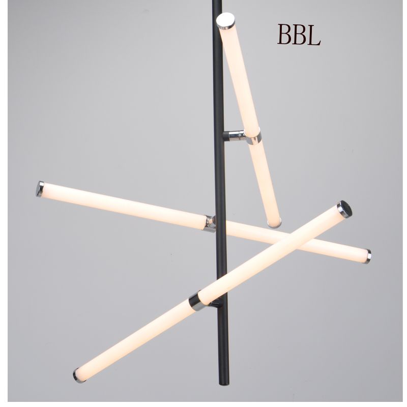 LED pendellampe med 3 stk drejeligt akrylrør og uden skygge