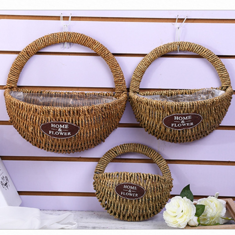 Sæt med 3 boligindretninger Seagrass Flower Basket