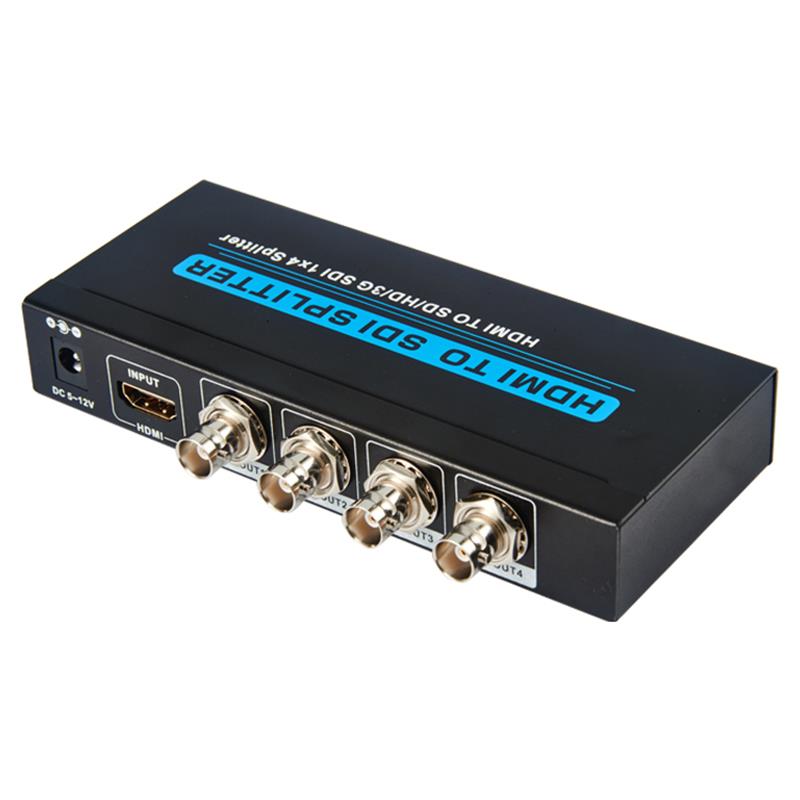 HDMI TIL SD \/ HD \/ 3G SDI 1x4 SPLITTER Support 1080P