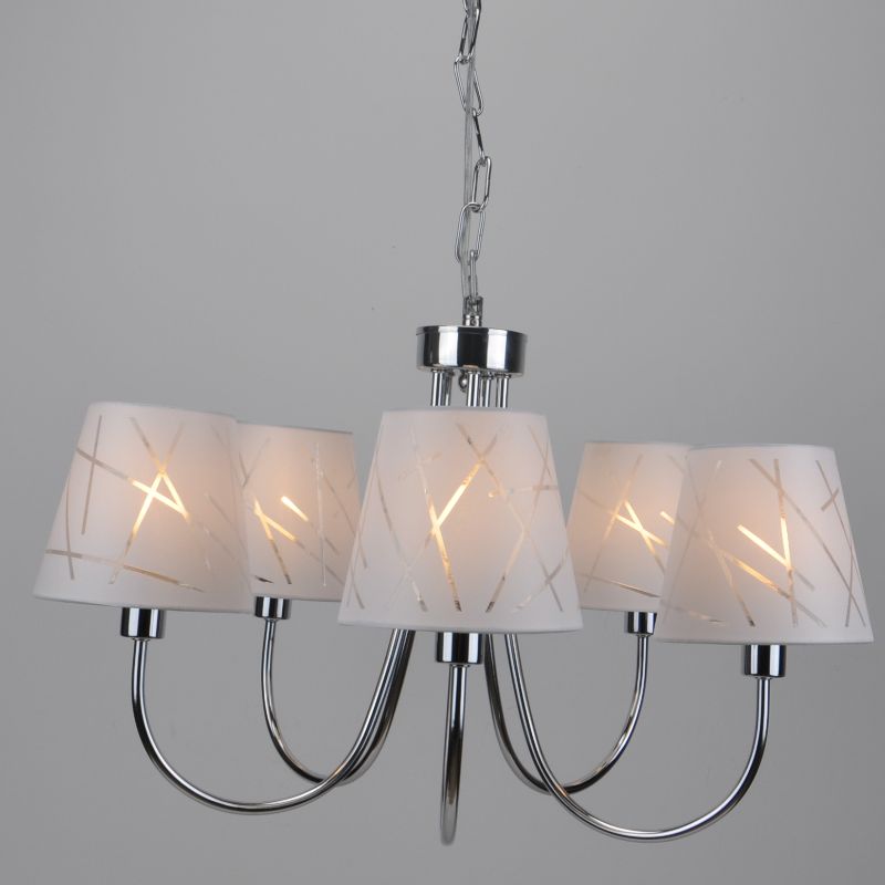 Pendellampe med 5 stk stofskygge