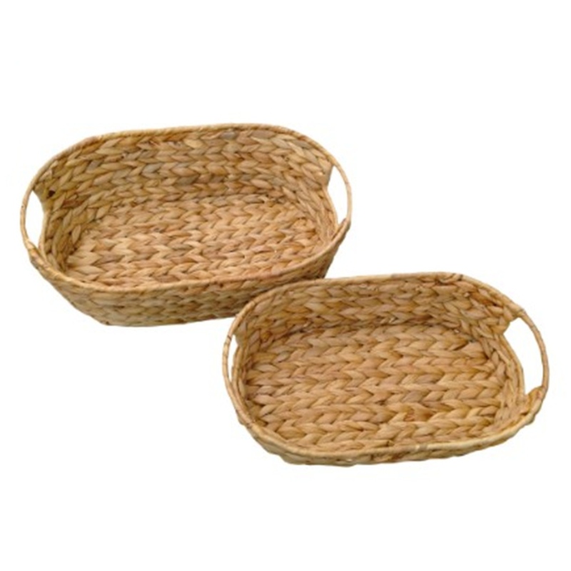 Sæt af 2 Oval Water Hyacinth Basket