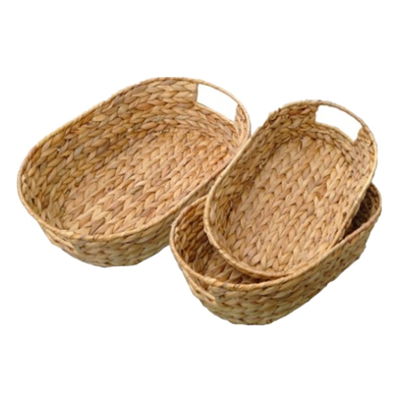 Sæt af 2 Oval Water Hyacinth Basket
