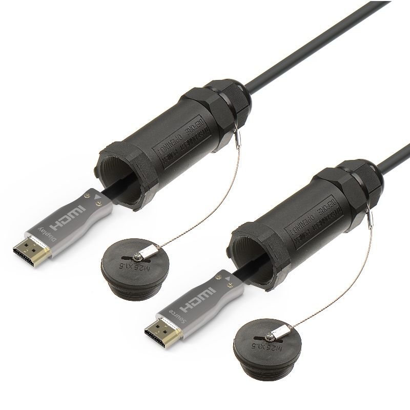 Armeret HDMI-aktivt optisk kabel med4K@ 60hz18G 3D godt til gevindskør