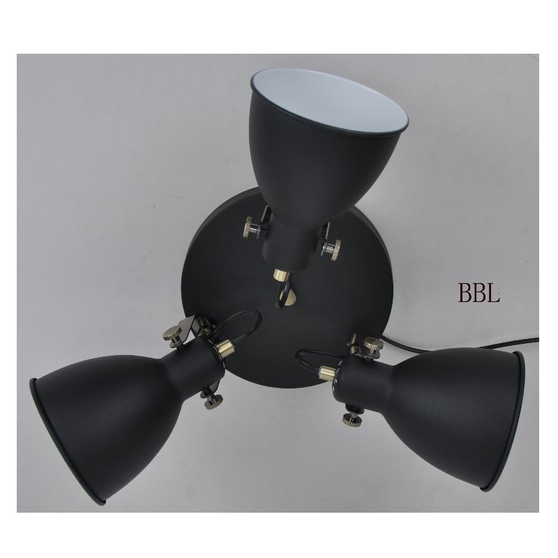 Loftslampe med 3 stk drejelig metalskærm