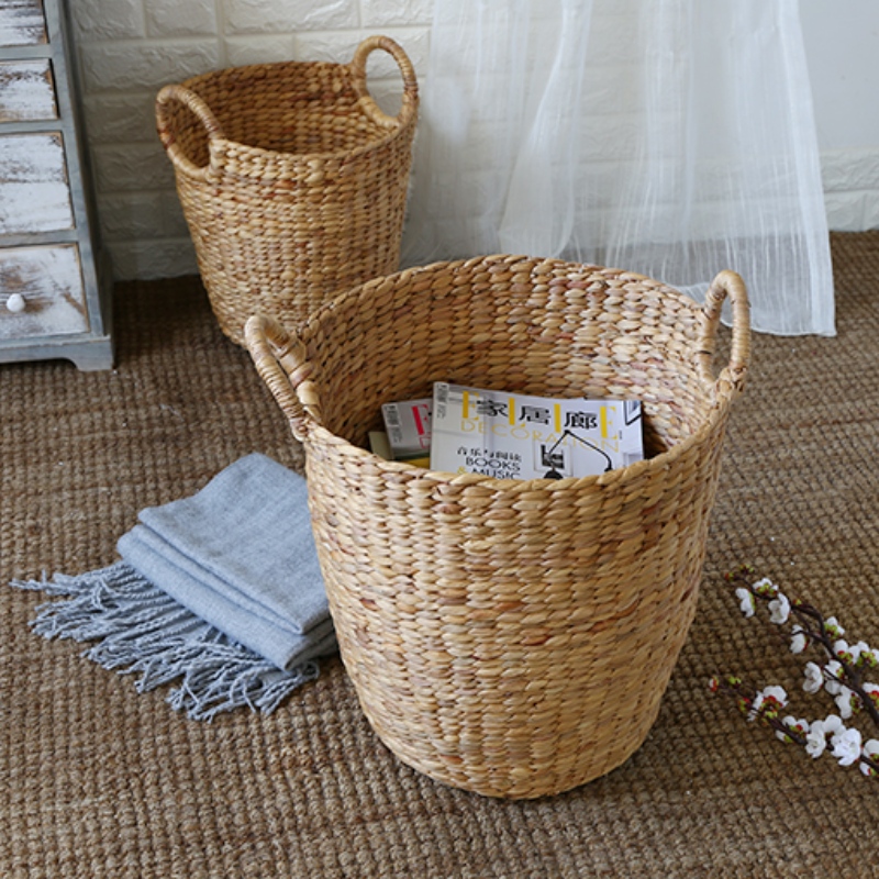 Tøjvask halm opbevaringskurv