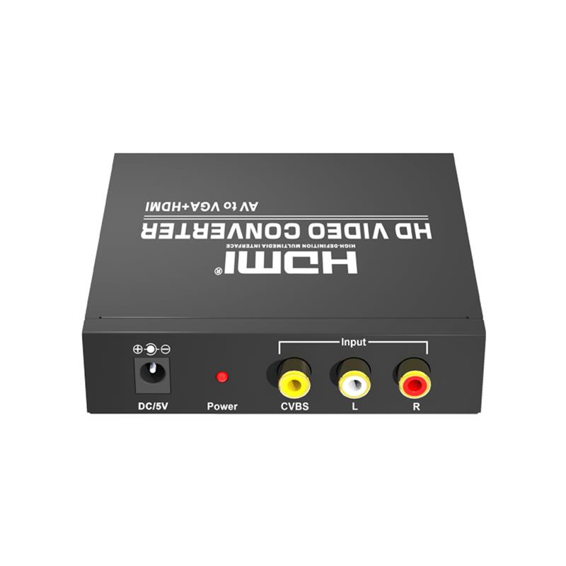 AV til VGA + HDMI Converter Up Scaler 720P \/ 1080P