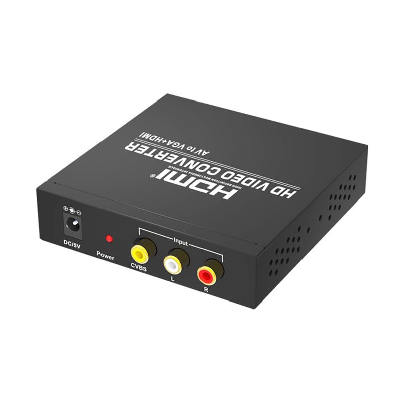 AV til VGA + HDMI Converter Up Scaler 720P \/ 1080P