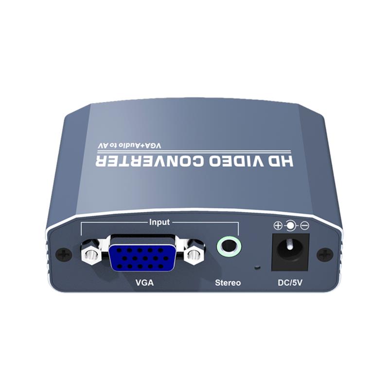 VGA + Stereo Audio til AV Converter Support 1080P