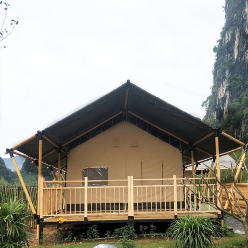 Hot Sale Factory Price Waterproject PVC and Canvas Luxury Safari Glamping Tent For Camp