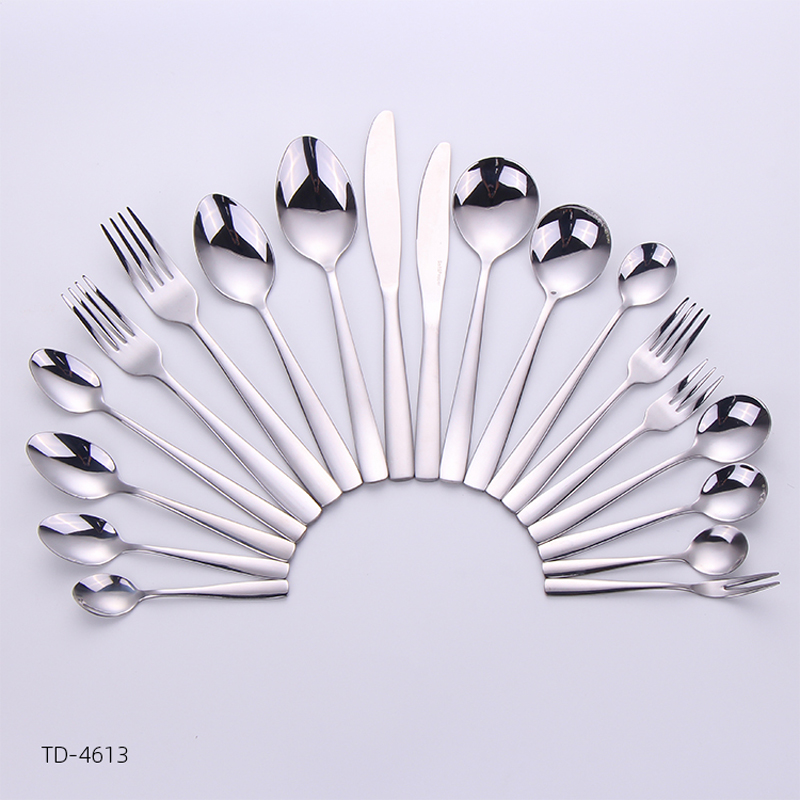 19pcs simple/klassiske design spejl polerer metal dinnerware sæt