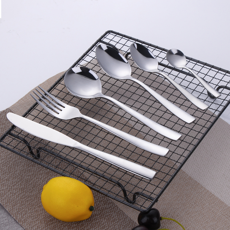 19pcs simple/klassiske design spejl polerer metal dinnerware sæt
