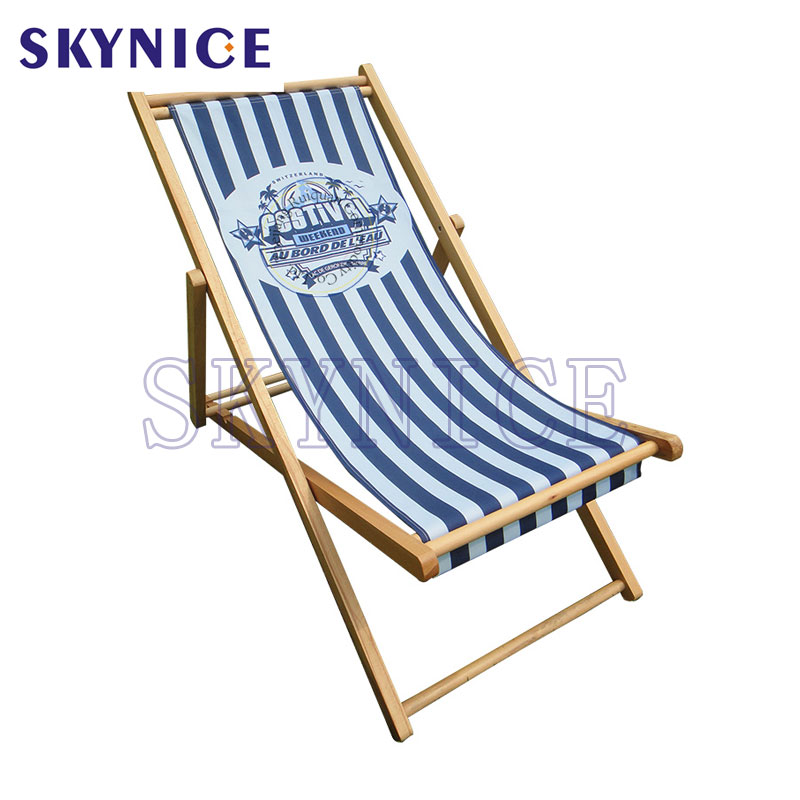 Brugerdefineret kasual Home Justerbar Wooden Foldbable Beach Sling Chair