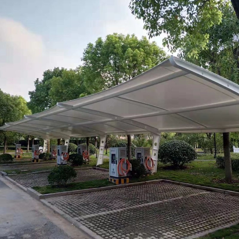 Præfabrikeret stålramme 10 parkeringsplads skygge struktur telt til salg