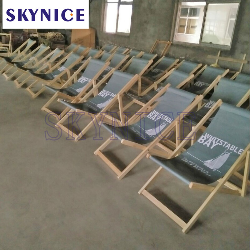 Justerbar foldende dækstol Wood Beach Chair