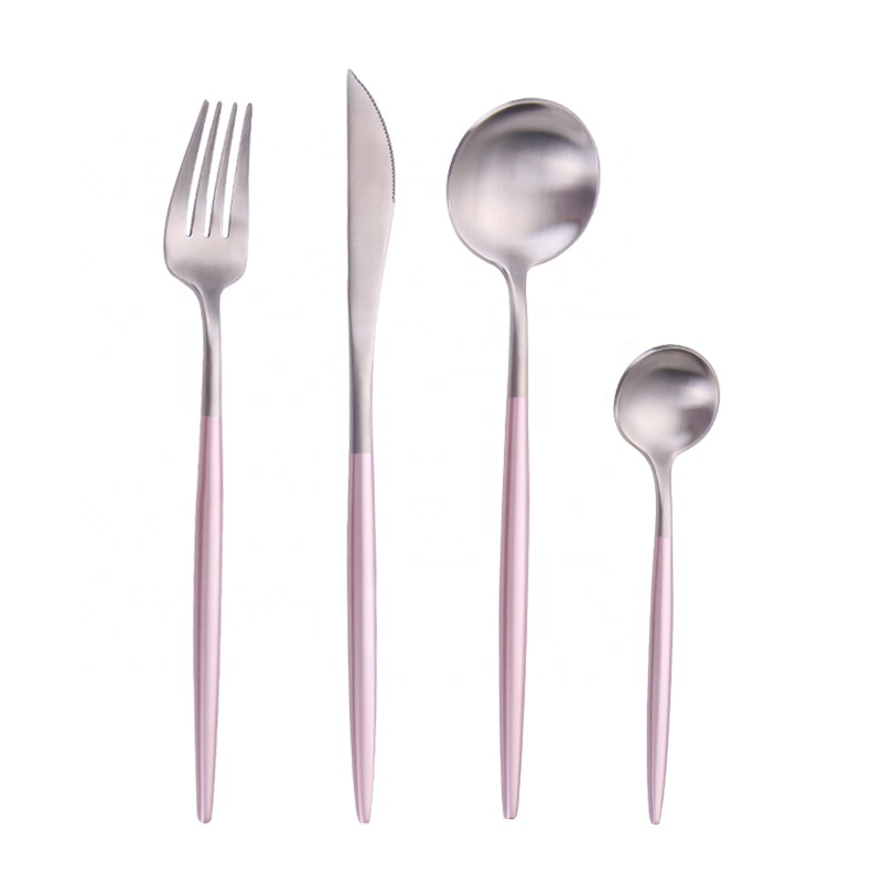 Portugal stil rustfrit stål Flatware pink take- bestik sæt