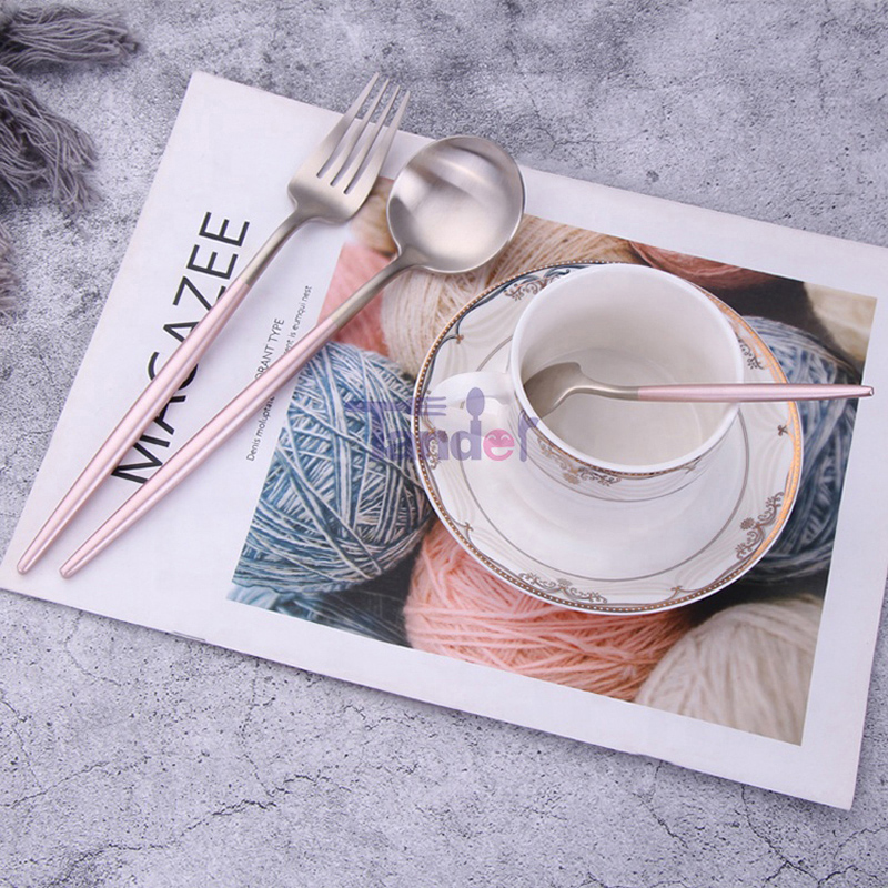 Portugal stil rustfrit stål Flatware pink take- bestik sæt