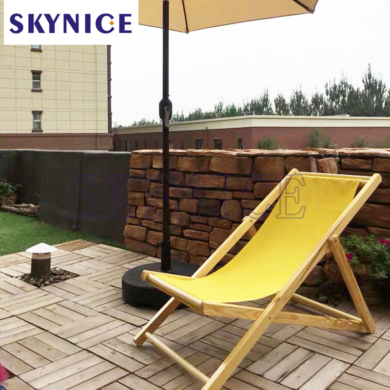 Solid Wood Yddørmøbler Foldbar kanvas Beach Chair