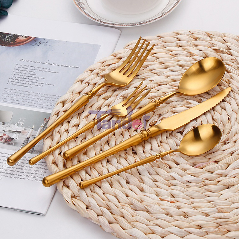 catering metal mate bryllup sand polere rustfrit stål bestik skeer og knive til arrangementer