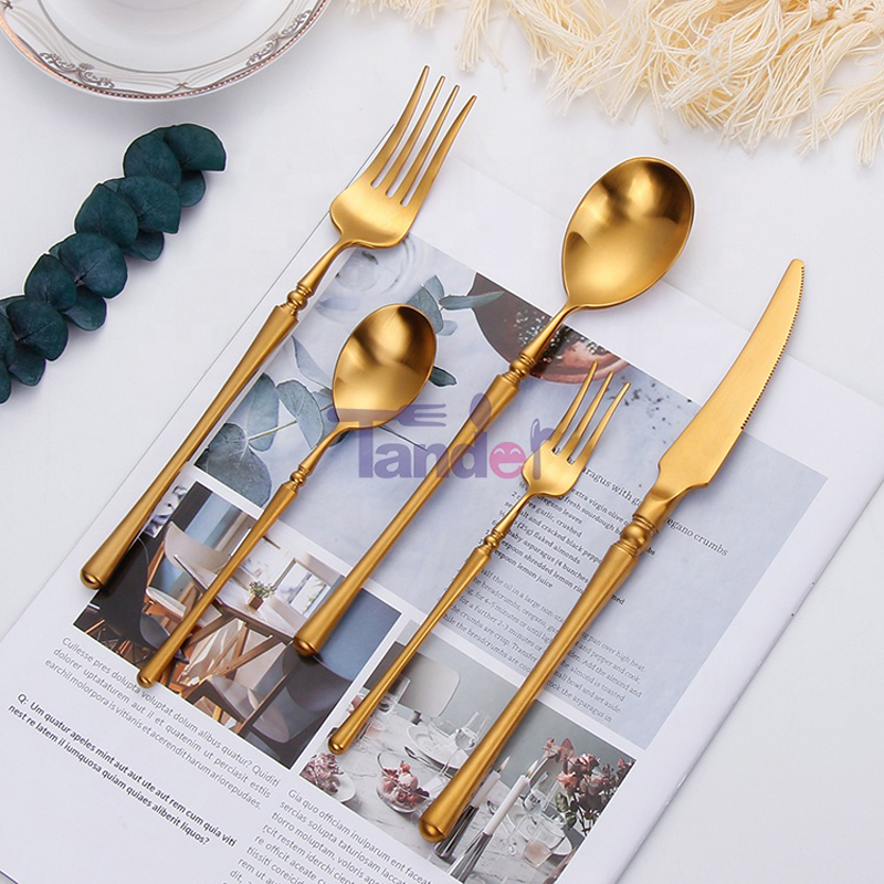 catering metal mate bryllup sand polere rustfrit stål bestik skeer og knive til arrangementer