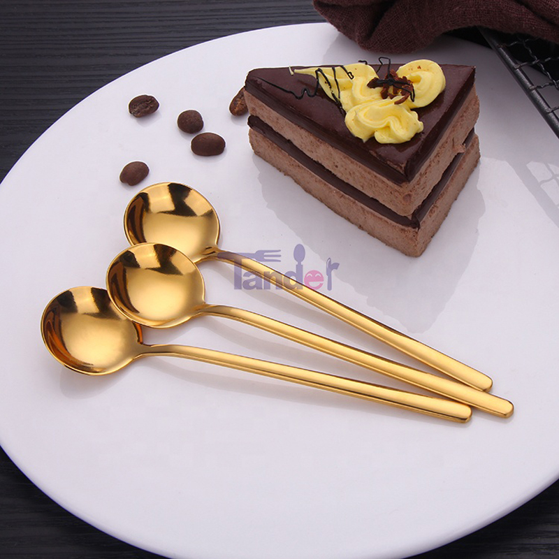 varmt salg rustfrit stål lille guld is ske ske kaffeske