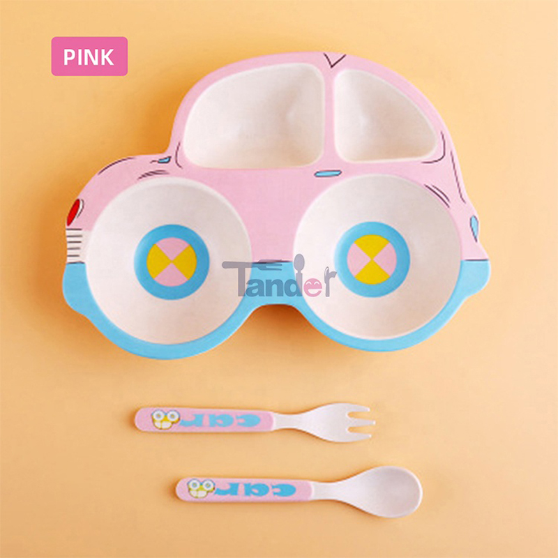 miljøvenlige børn bestik plade gaffel ske børn bambus fiber servise