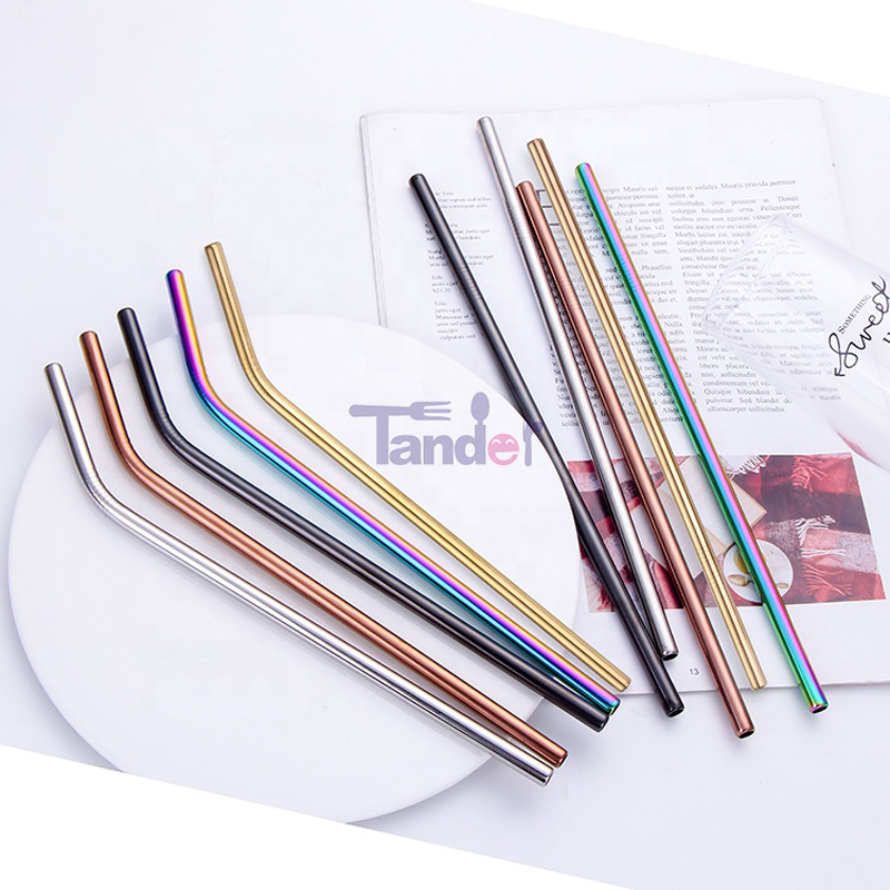 Engroskundet økovenligt, inox genanvendeligt, glashalm af rustfrit stål med pensel