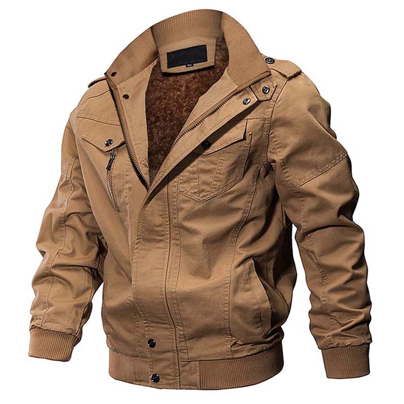 ¶ Thick Pilot Jacket mænd Brugerdefineret plus størrelse Bombarder Flece Winter Coat varm ¶