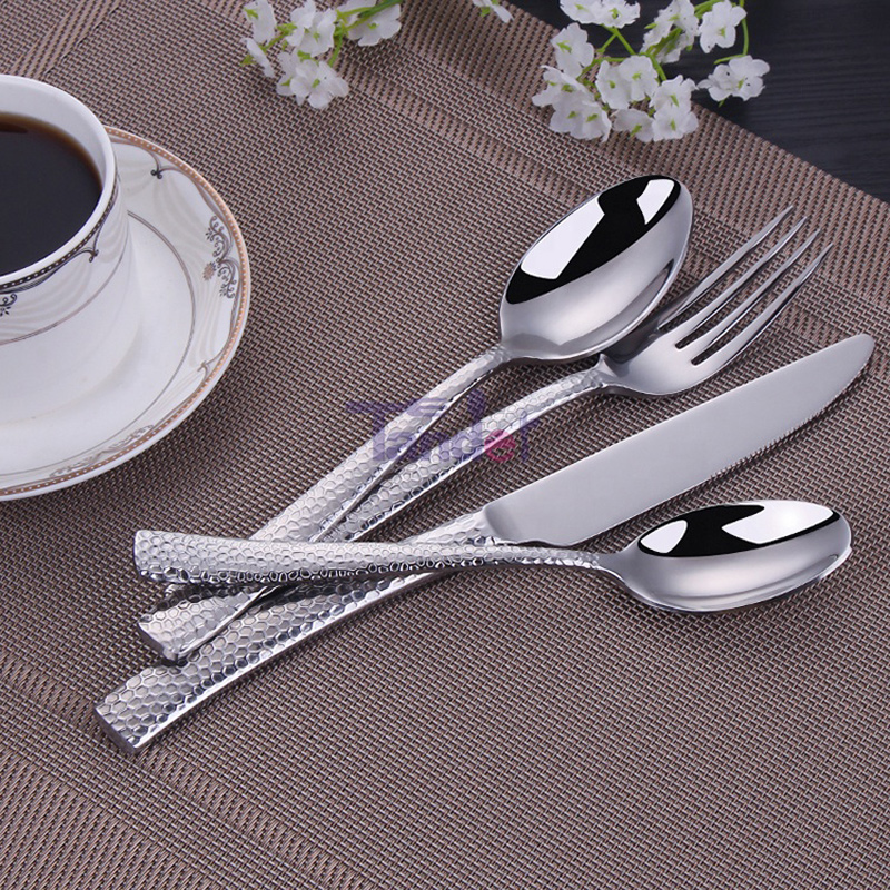 Spejl sølv unikt stil økovenlig, skinnende, rustfrit stål sæt fladware