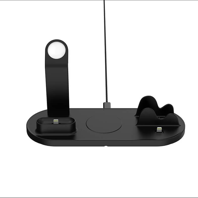 5 I 1 Trådløs opladning Station (for iPhone, Android telefon, Airkapsler og Apple Watch)