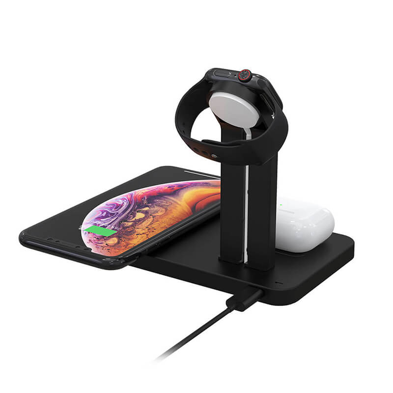 3 i 1 trådløs opladningsstation (til iPhone, Airpods og Apple Watch)