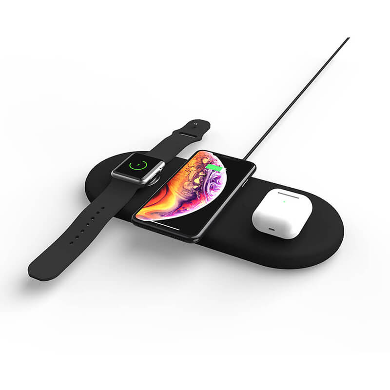 3 i 1 trådløs opladningsstation (til IPhone, Airpods og Apple Watch)