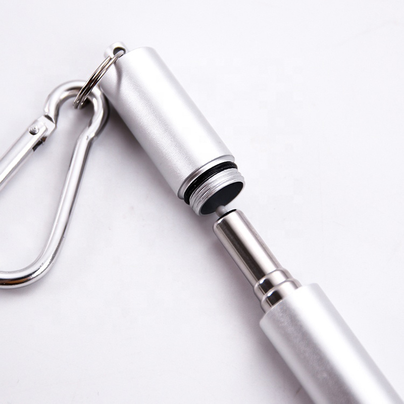 Engroshandel Metal Box Custom Logo Recycle Drinking Gold Stainless Steel Retracable Straw