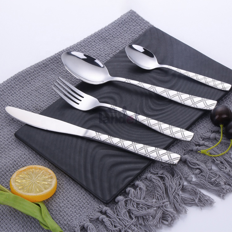 Linjemønster billigt 16pcs restaurant brugte hotelbestik