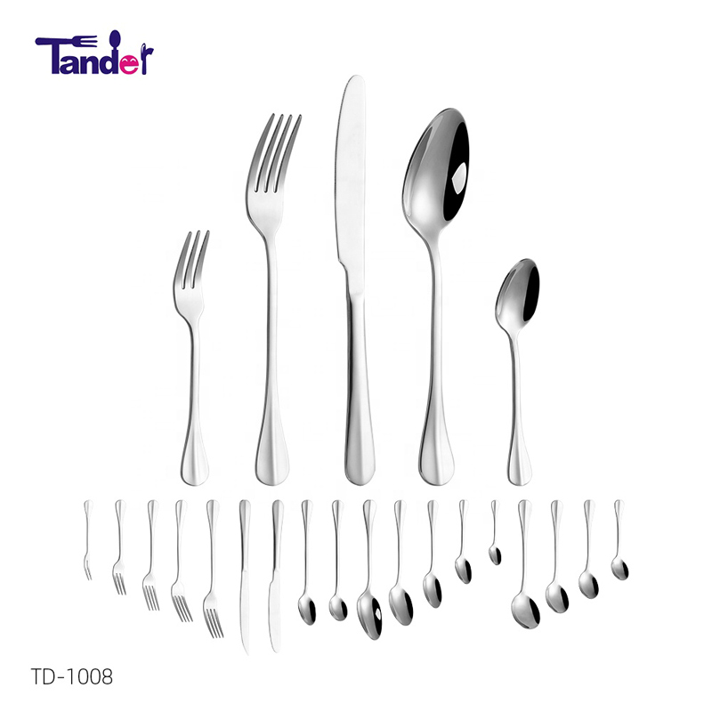 18PCS Spejl Polering Tableware Set Utensil Set, Knive, Fork, Spooner for Home and Restaurant