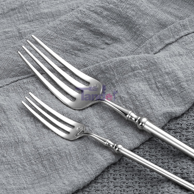bestik af høj kvalitet med lang håndtag, bestik af sølvbestik med spisepinde