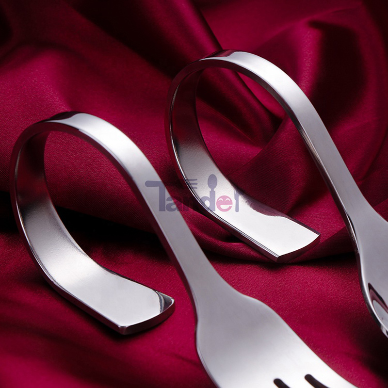 Hotel- engrosrestaurant buffet, rustfrit stål, skaldyrske med krumning og skaldyr bøjet gaffel