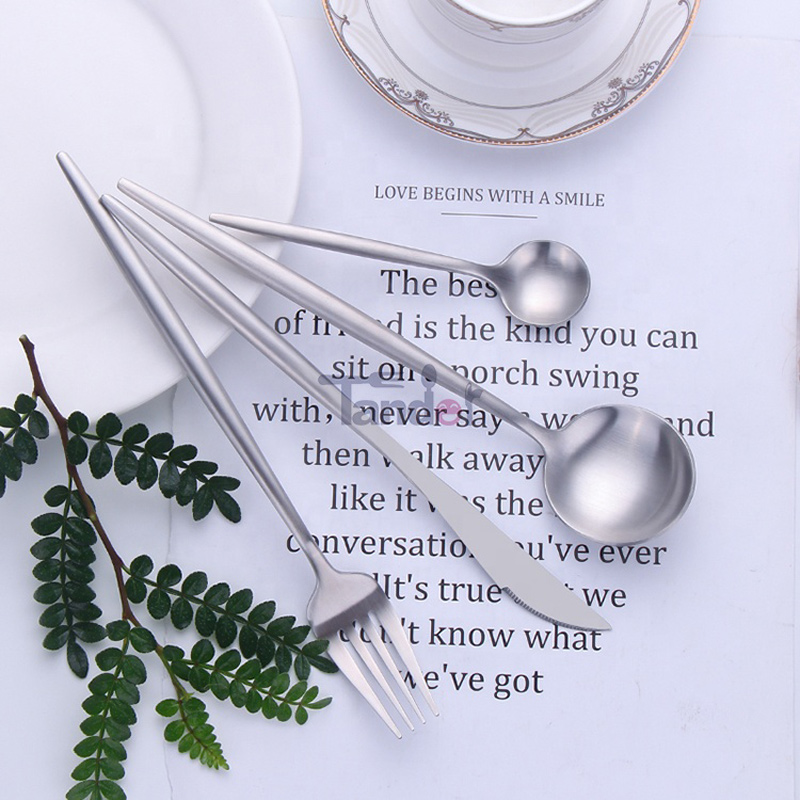 unikt design genanvendeligt mat rustfrit stål bestik sæt