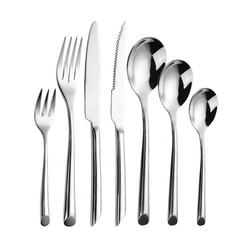 Bordbestik med sølvbestik med gaffel med kniv ske af rustfrit stål, fladstål sæt til bryllupsreception