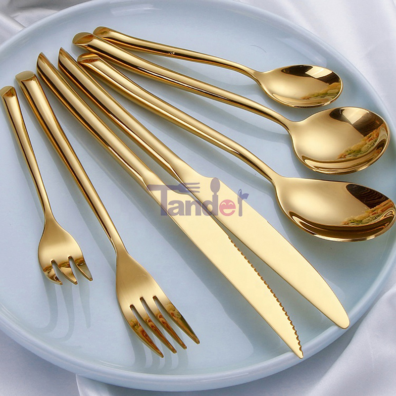 Bordbestik med sølvbestik med gaffel med kniv ske af rustfrit stål, fladstål sæt til bryllupsreception