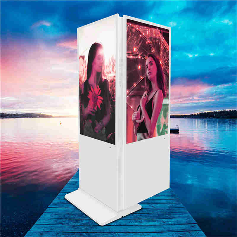 43-tommer Floor Oppsta Double Sided Digital Sigpage kiosk Reklame Player Billboard for shopping center, kædebutik og bank lobby