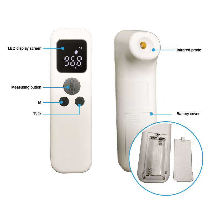 Infrarødt pande termometer til voksen, digitalt medicinsk infrarødt termometer ikke kontakt til feber pande termometro med CE godkendt til baby kid