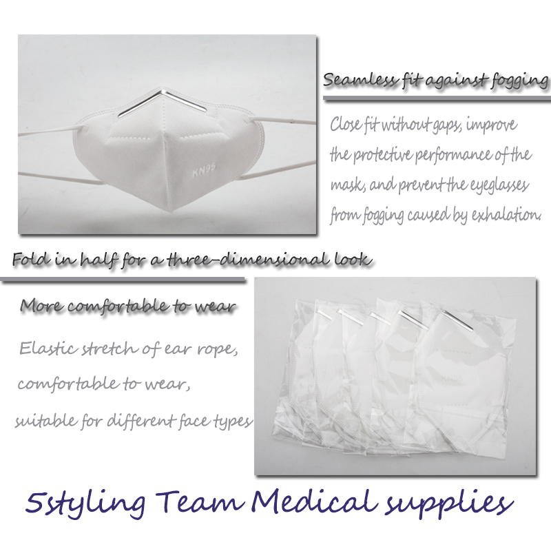 Engangs nonwoven KN95 foldet halv ansigtsmaske til selvbrug