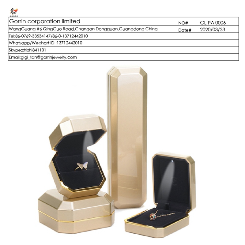 FL-PA0006 plastik smykkeskrin med LED-lys